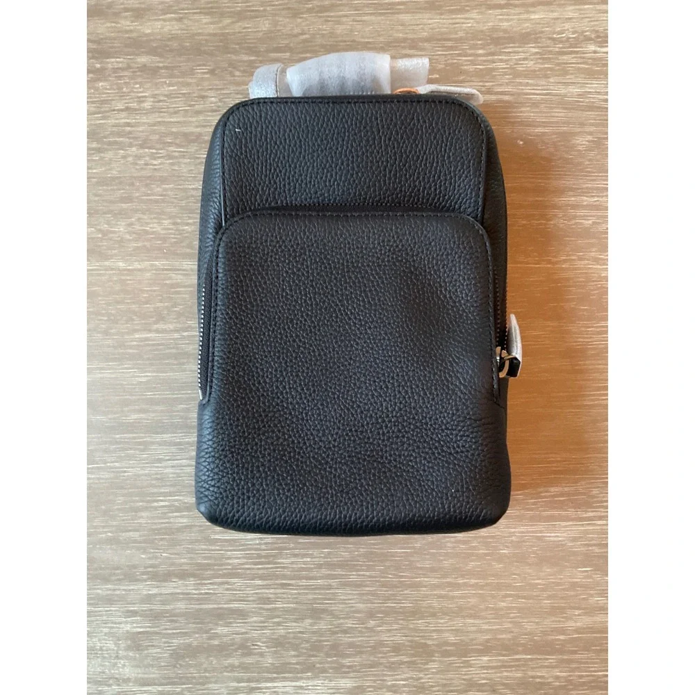 Quince Excursion Italian Leather Sling Pack Black One Size New With Tags